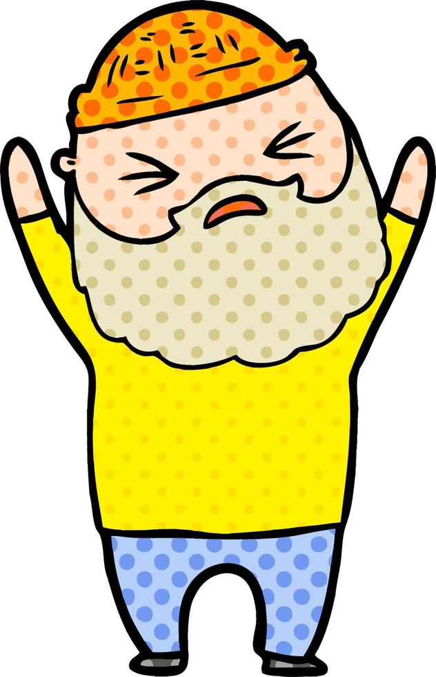 cartoon man with beard vector