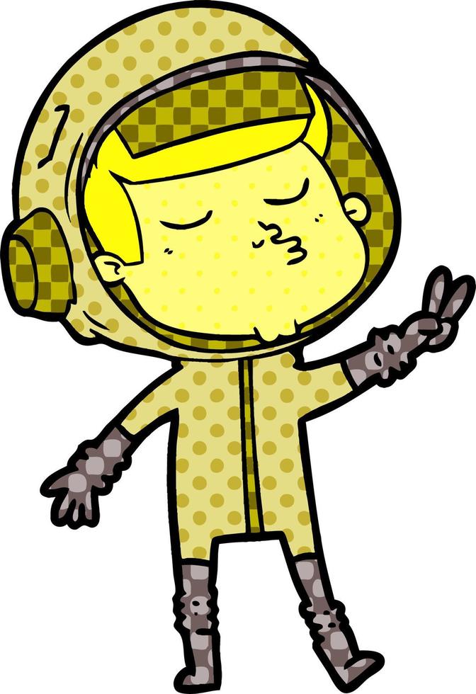 cartoon confident astronaut vector