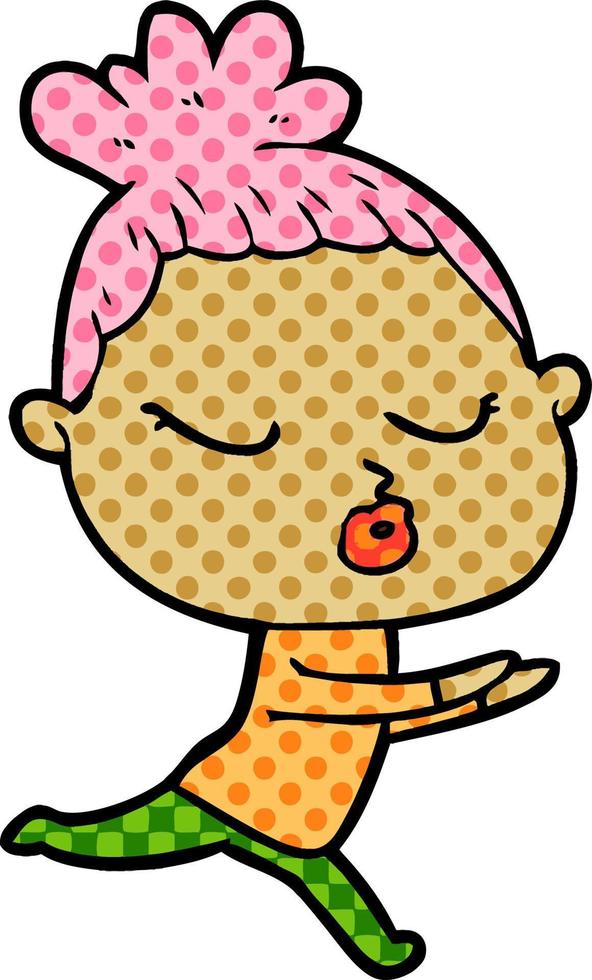 cartoon calm woman vector