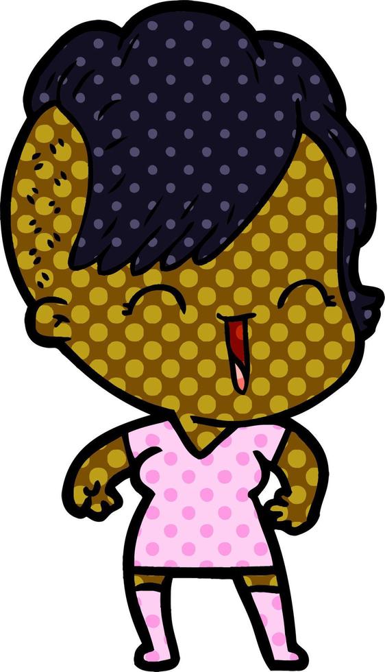 cartoon happy hipster girl vector