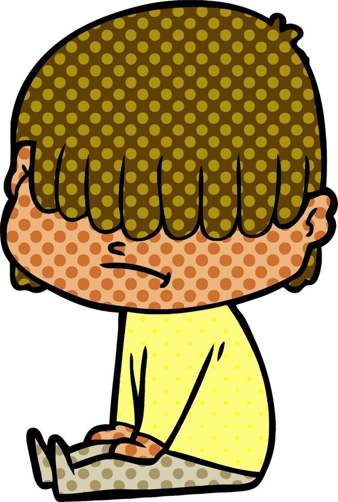 cartoon boy with untidy hair vector