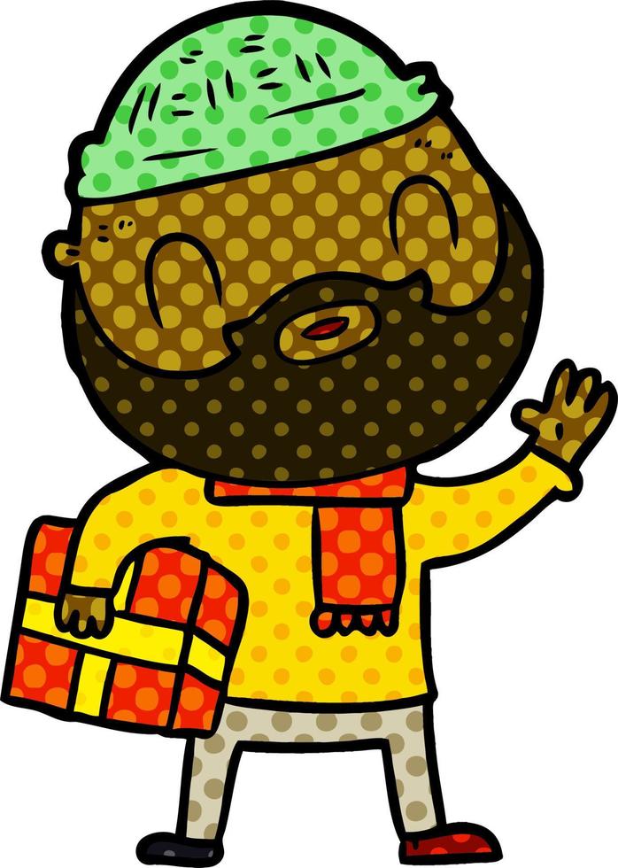 hombre barbudo de dibujos animados vector