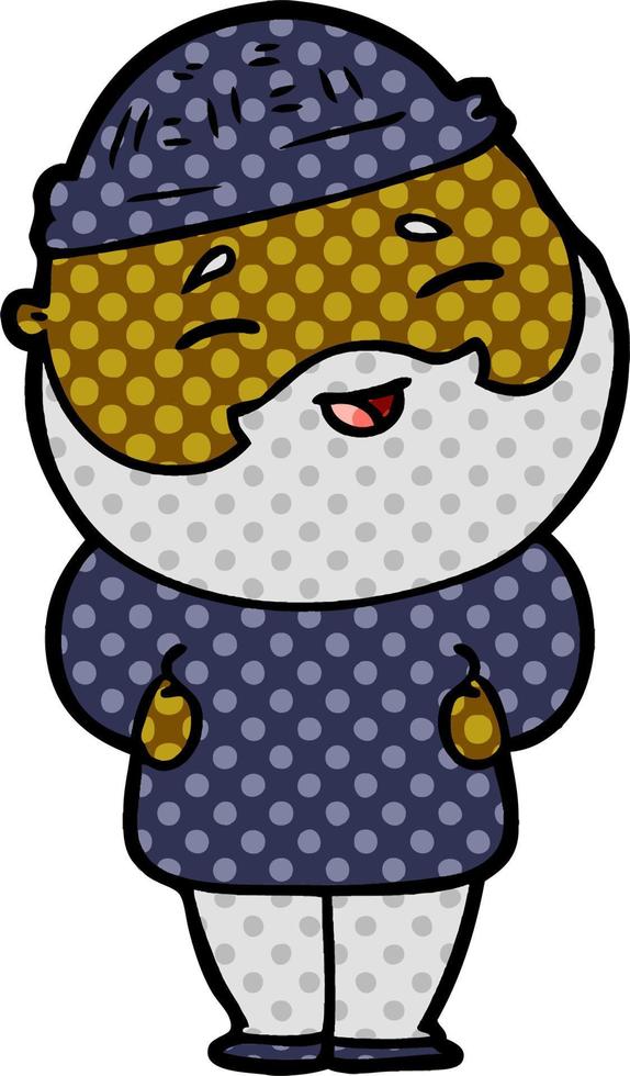 cartoon happy bearded man vector
