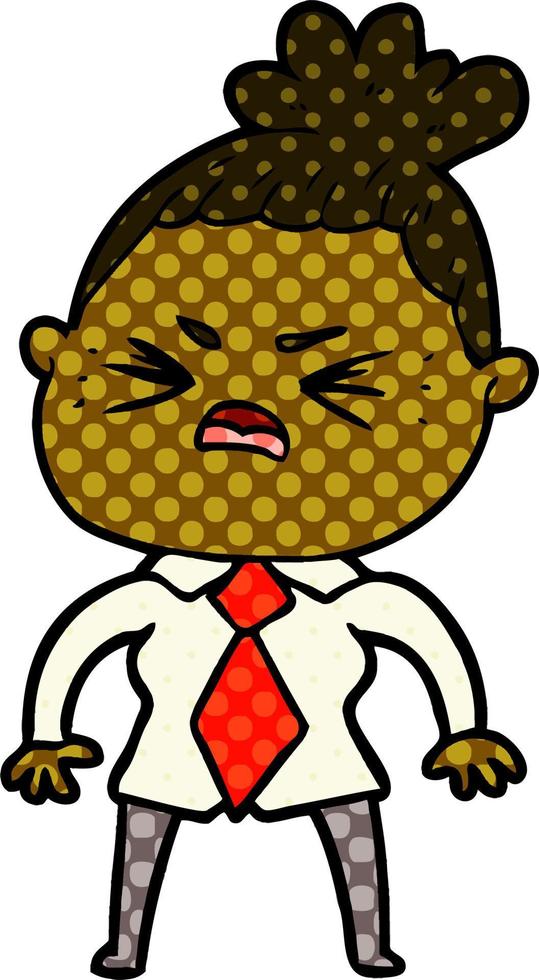 cartoon angry woman vector
