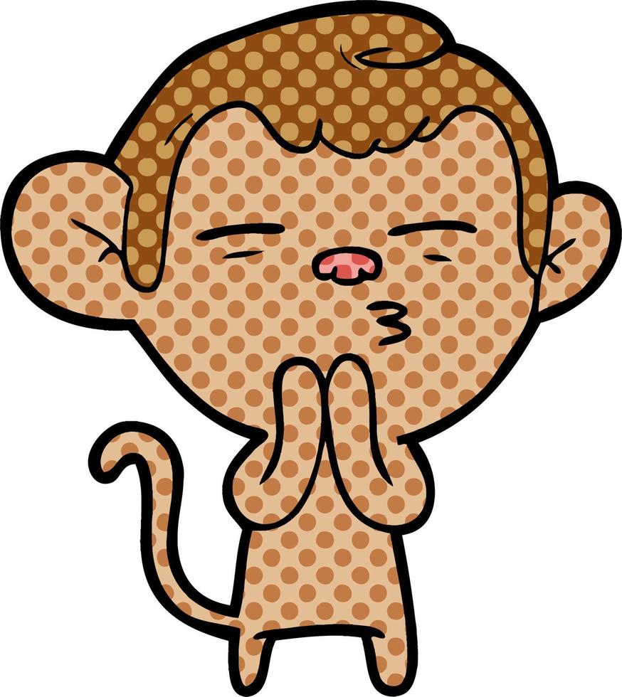 cartoon suspicious monkey vector
