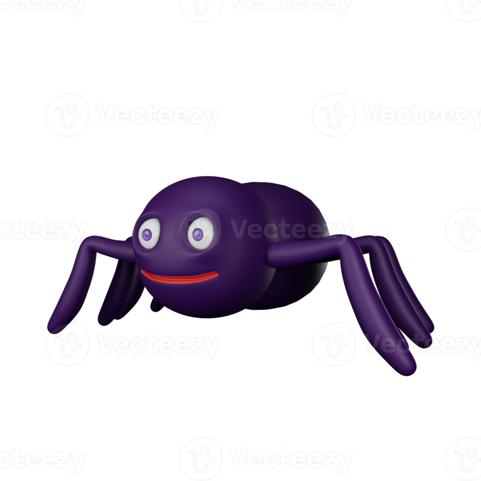 3d rendering of spider halloween icon png
