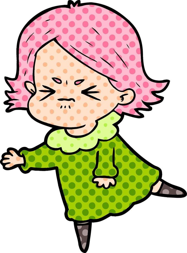 cartoon angry woman vector