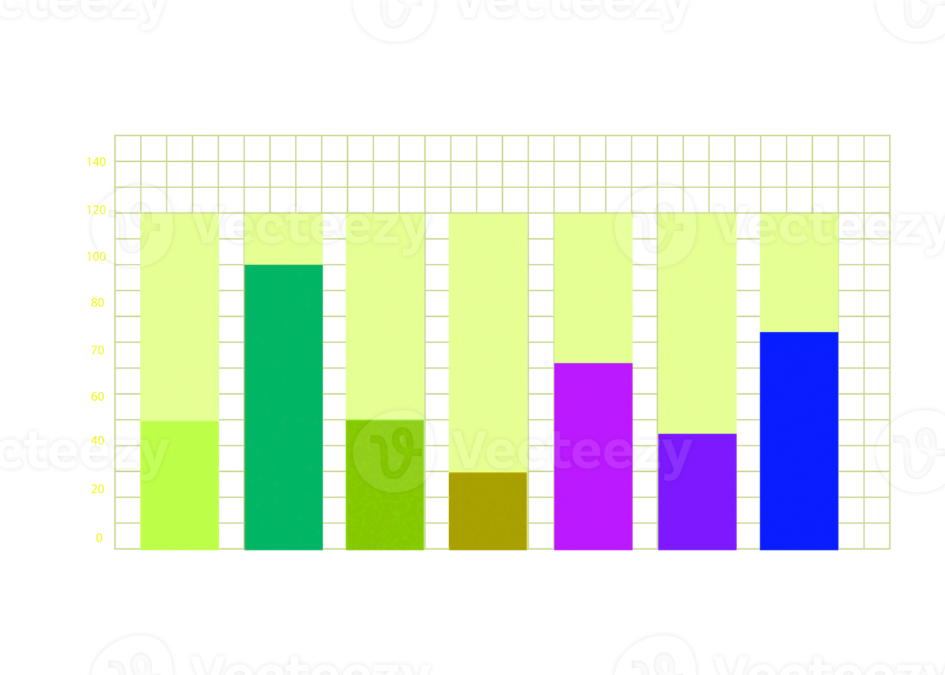 sju steg färgrik objekt för infographic mall. png