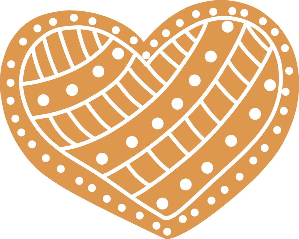 Christmas gingerbread in the form of a striped heart. png