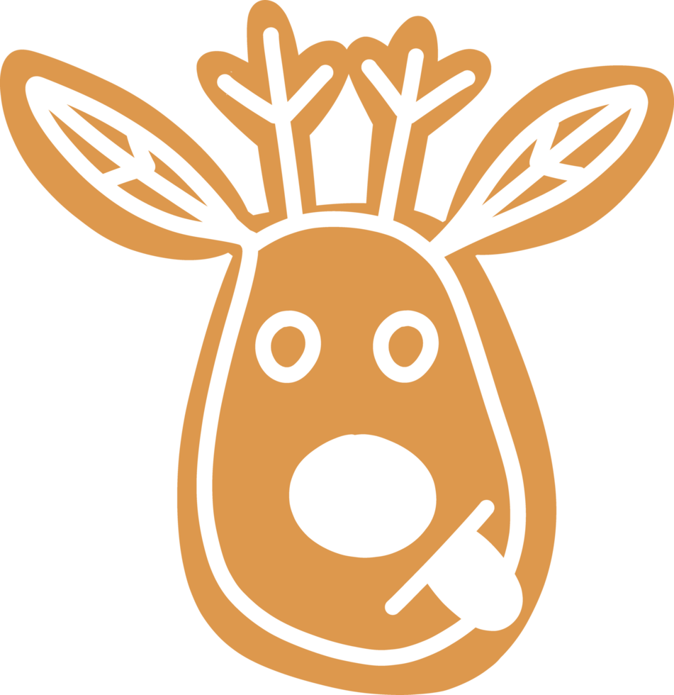 Christmas gingerbread in the form of a deer's head. png