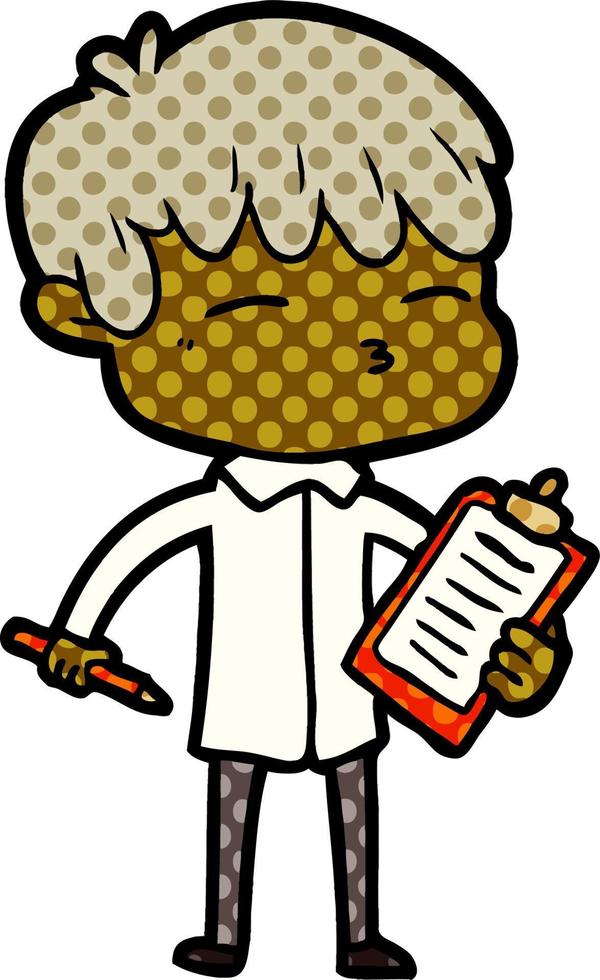 cartoon curious boy vector