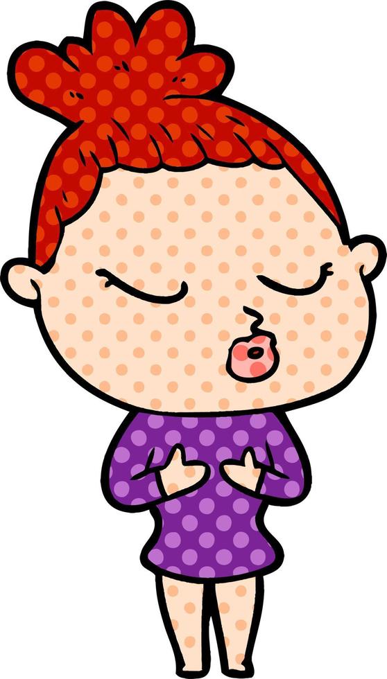 cartoon calm woman vector