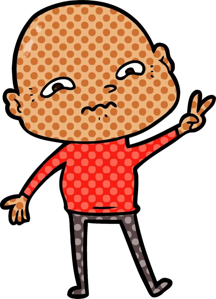 cartoon nervous man vector