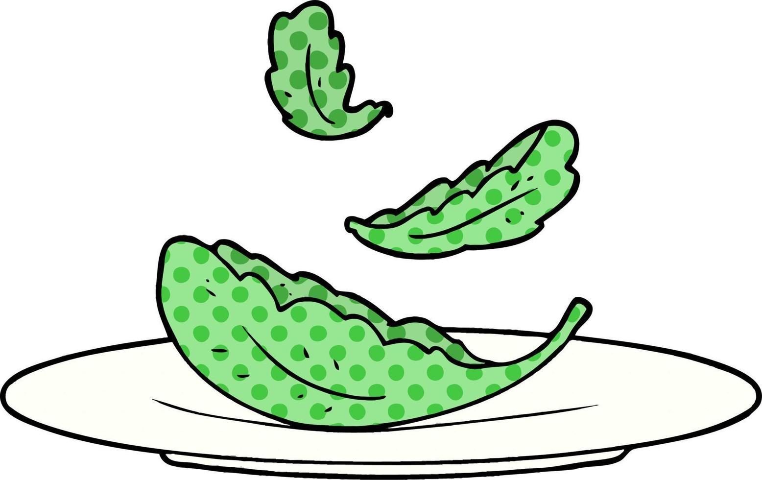 cartoon salad leaves vector
