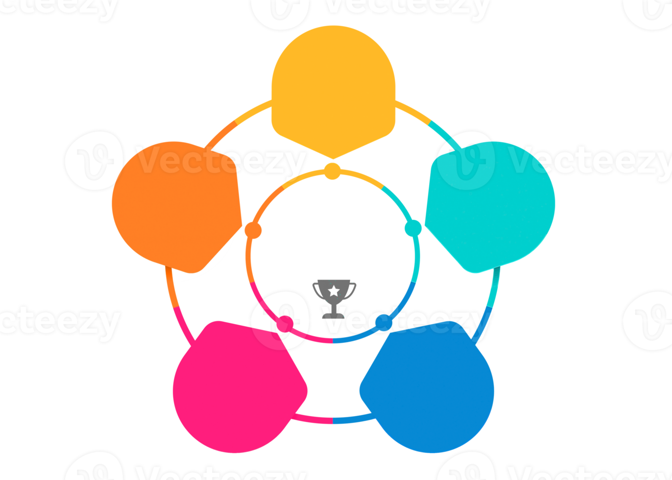 Five steps colorful object for infographic template. png