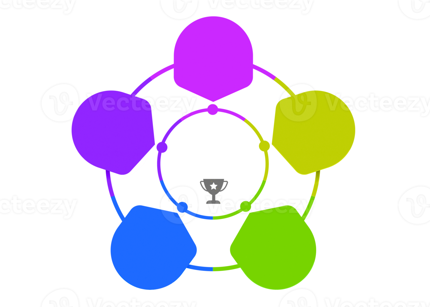 objeto colorido de cinco pasos para la plantilla infográfica. png