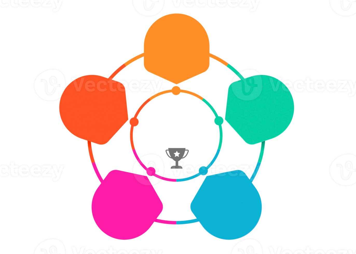 Five steps colorful object for infographic template. png