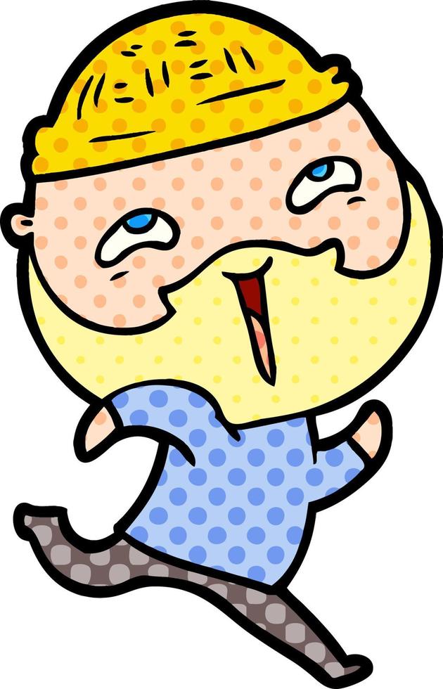 cartoon happy bearded man vector
