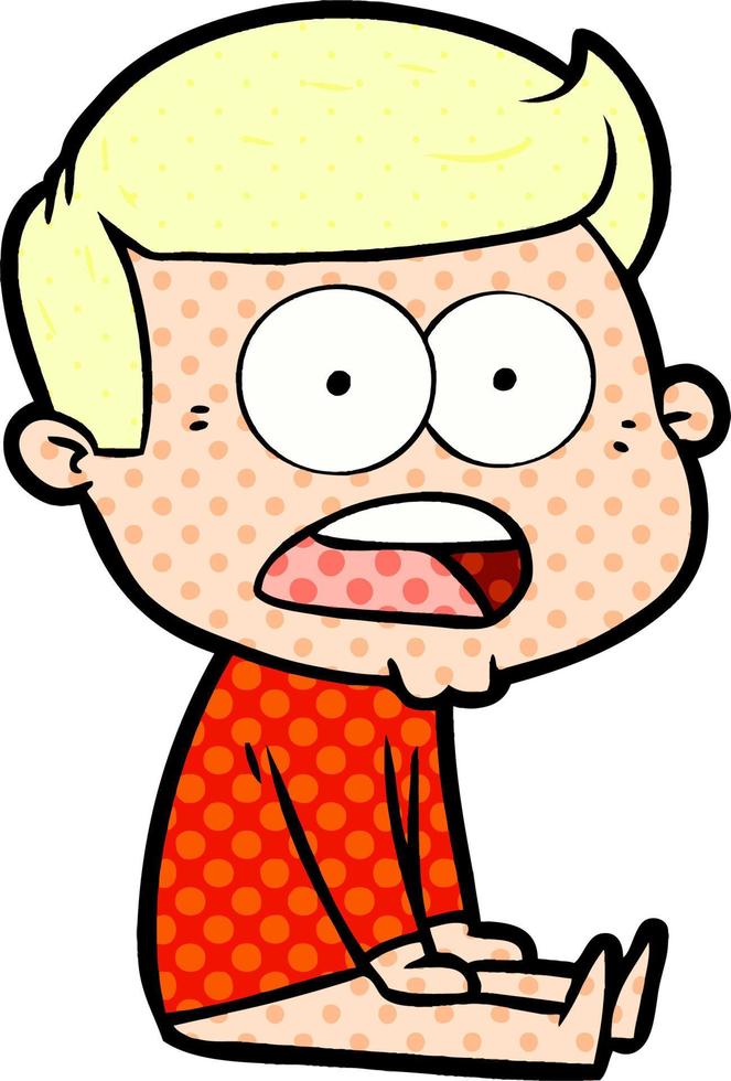 cartoon shocked man vector