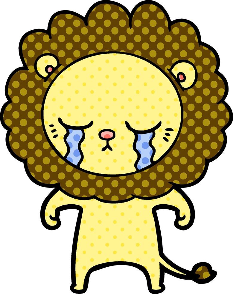 crying cartoon lion vector