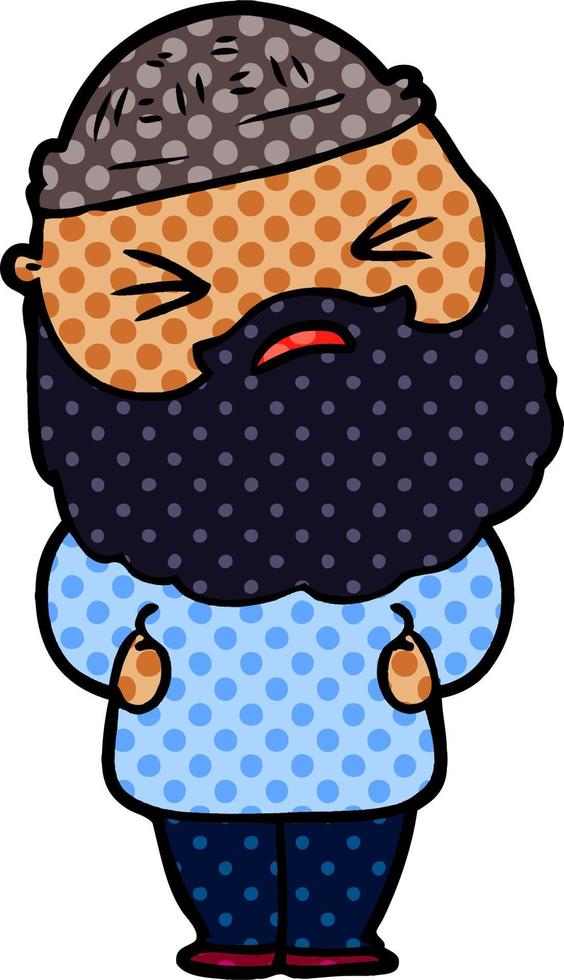 cartoon man with beard vector