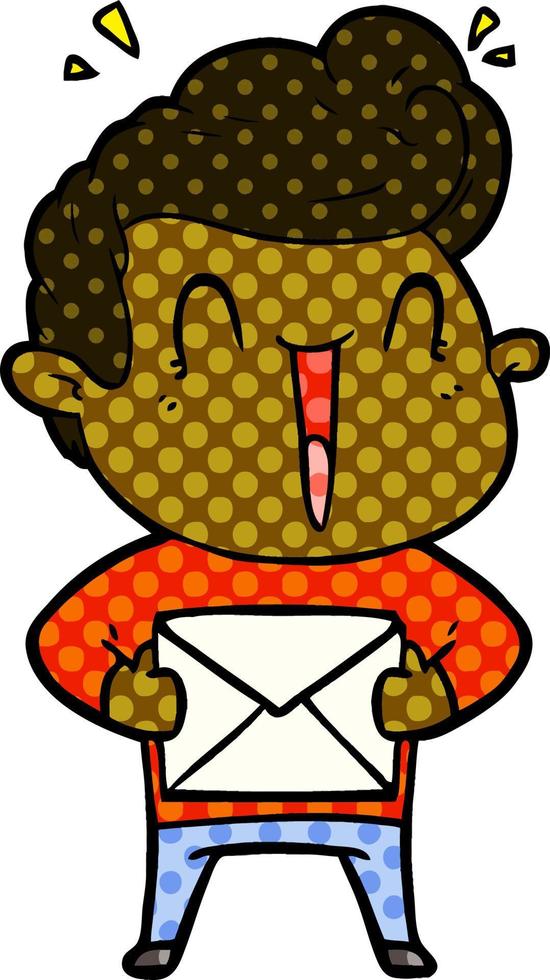 cartoon excited man vector