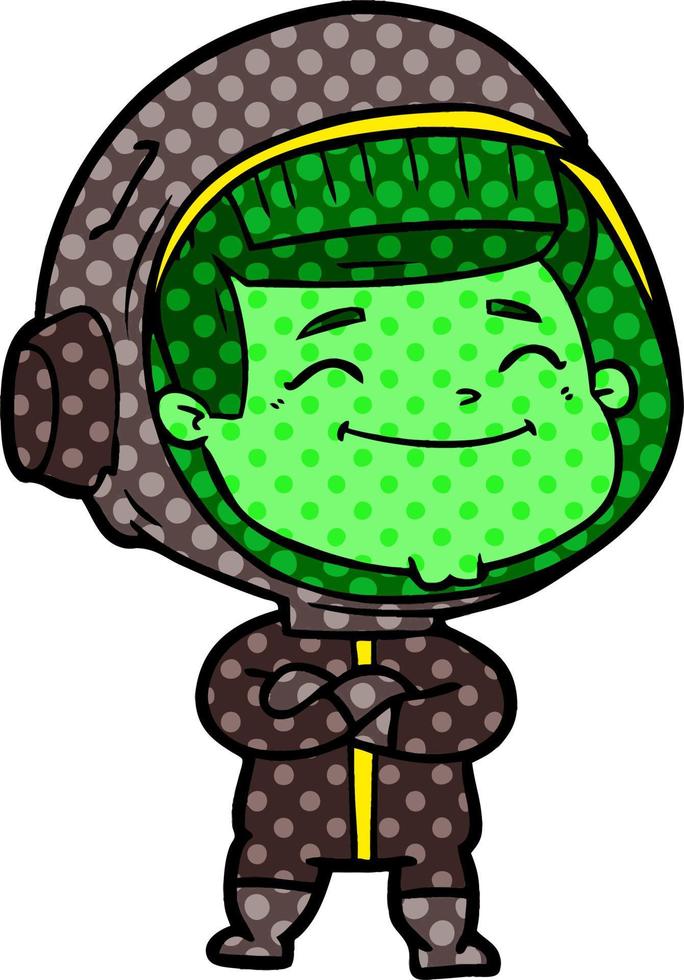 happy cartoon astronaut vector