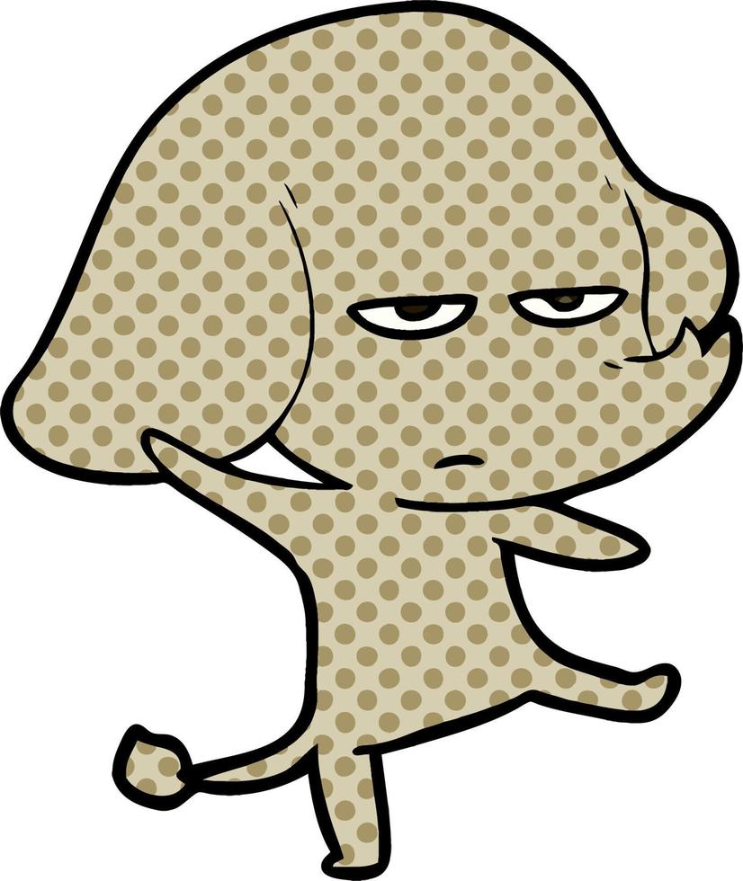 annoyed cartoon elephant vector