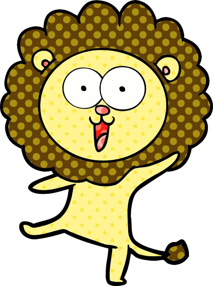 happy cartoon lion vector