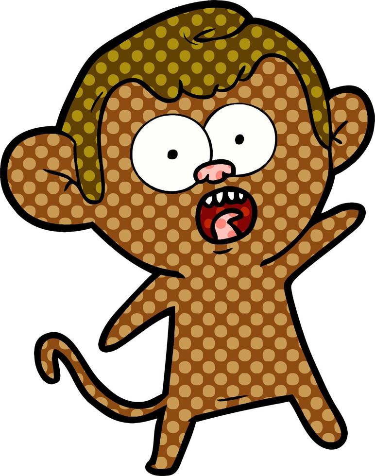 cartoon shocked monkey vector