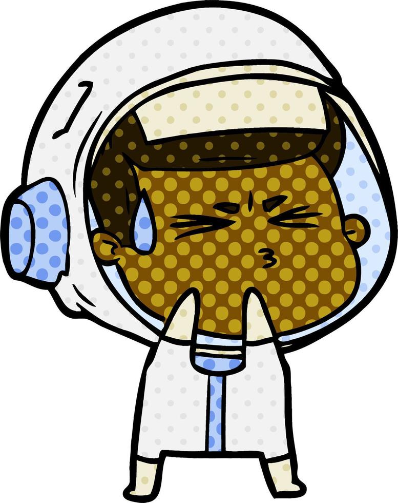 cartoon stressed astronaut vector