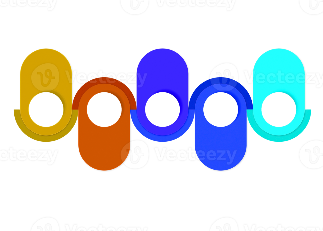 Five steps colorful object for infographic template. png