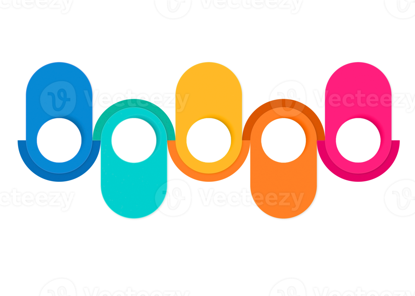 Five steps colorful object for infographic template. png