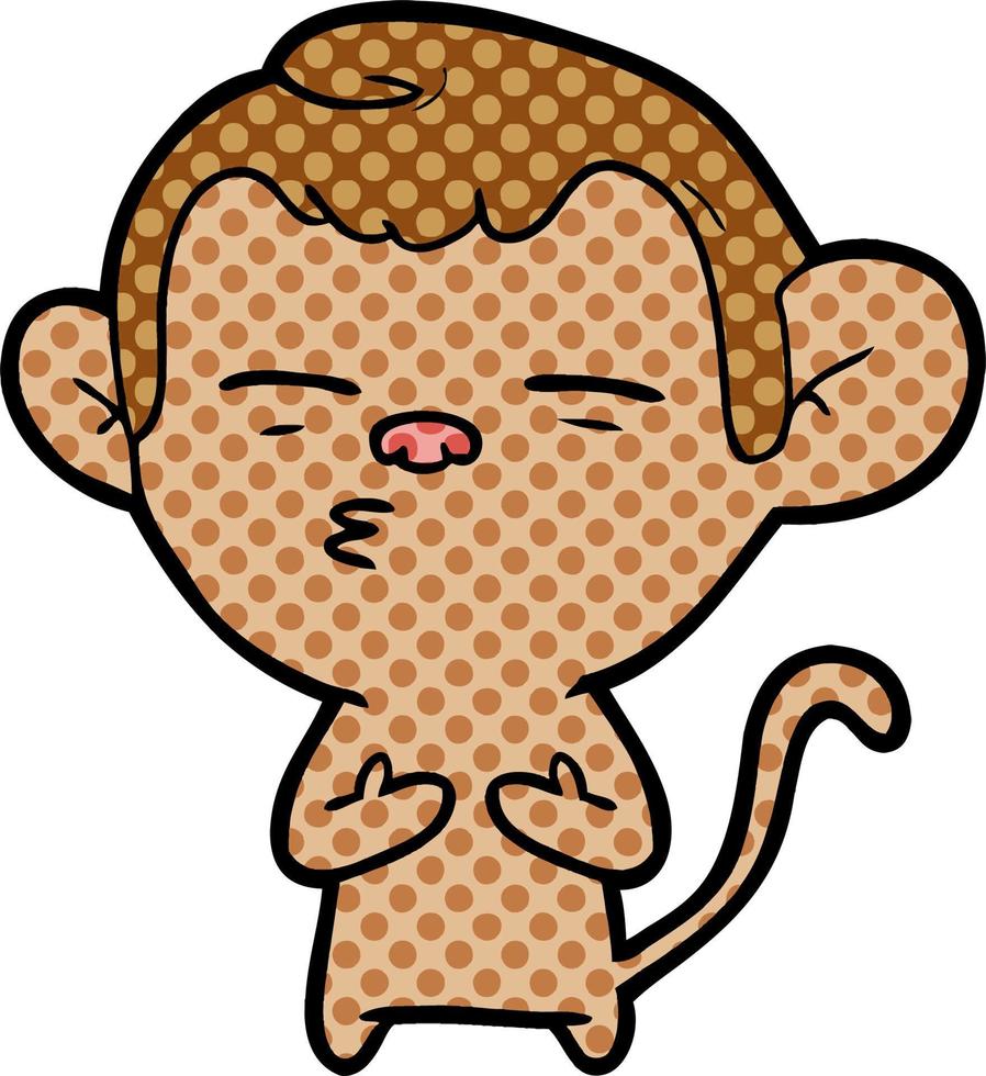 cartoon suspicious monkey vector