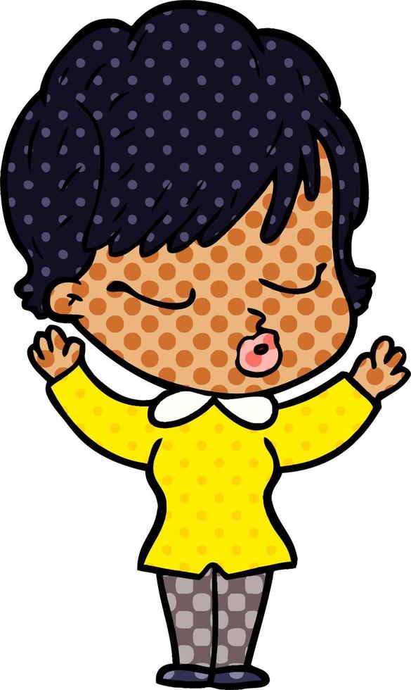 cartoon woman with eyes shut vector