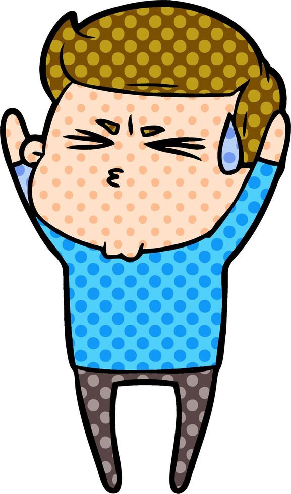 cartoon man sweating vector