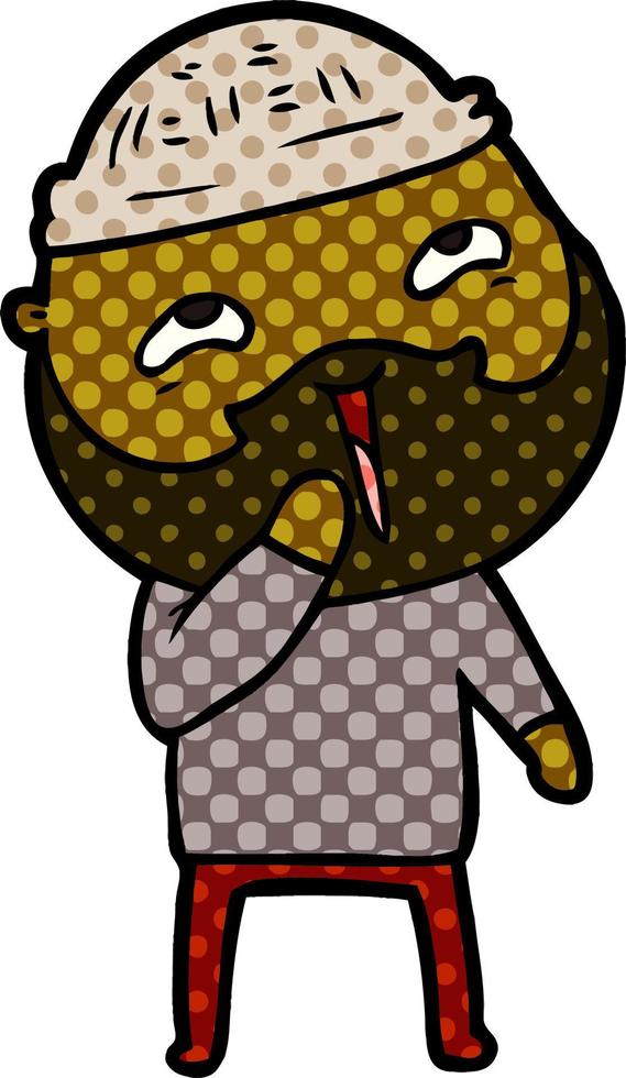 cartoon happy bearded man vector