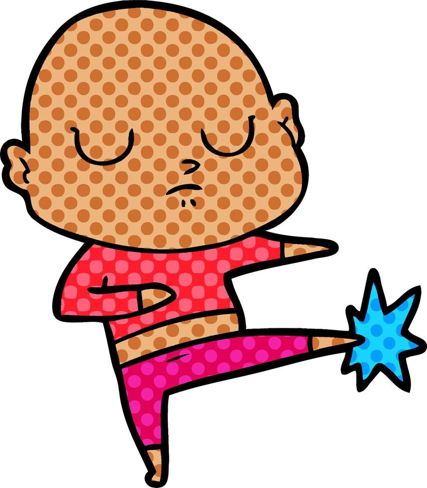 cartoon bald man vector