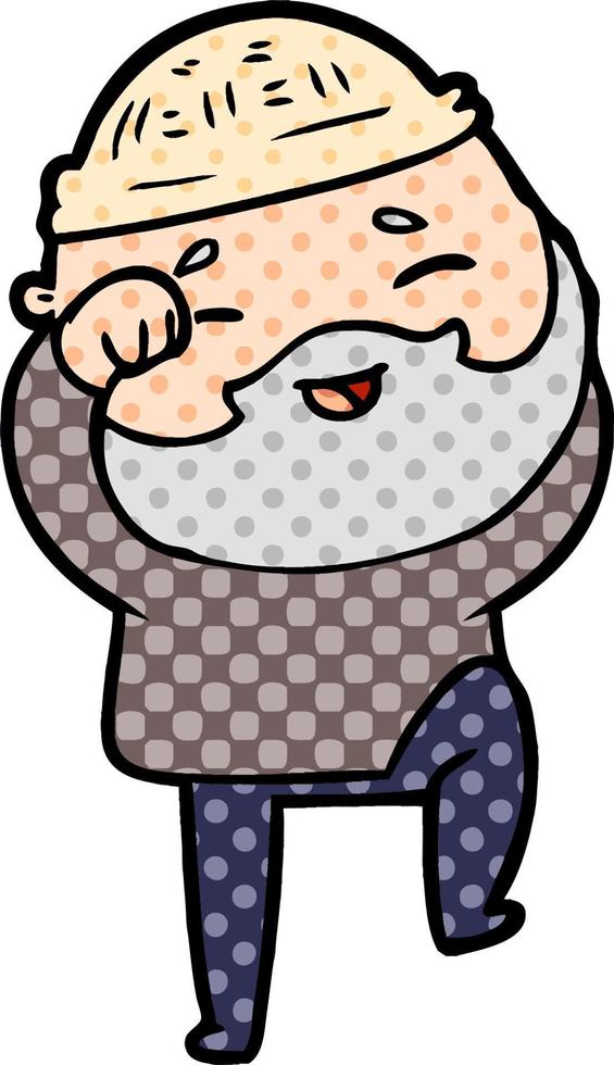 cartoon happy bearded man vector