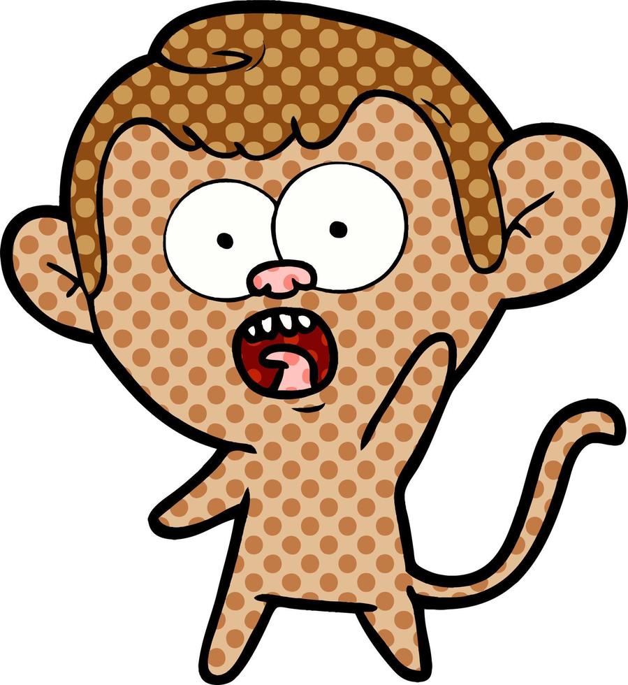 cartoon shocked monkey vector