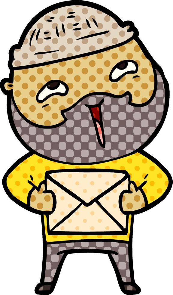 cartoon happy bearded man vector