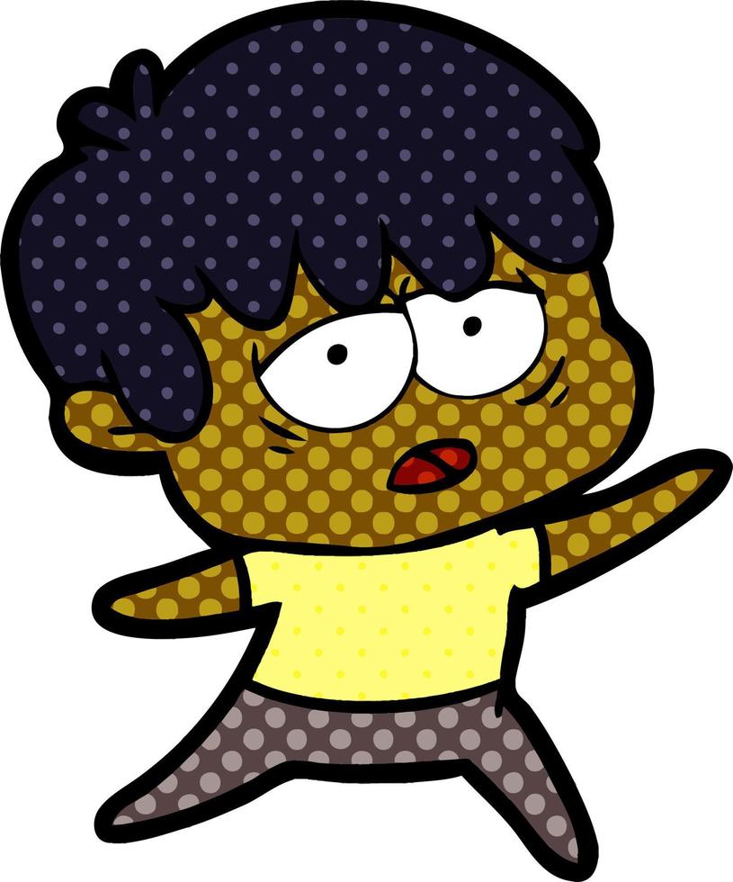 cartoon exhausted boy vector