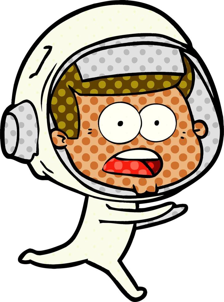 cartoon surprised astronaut vector