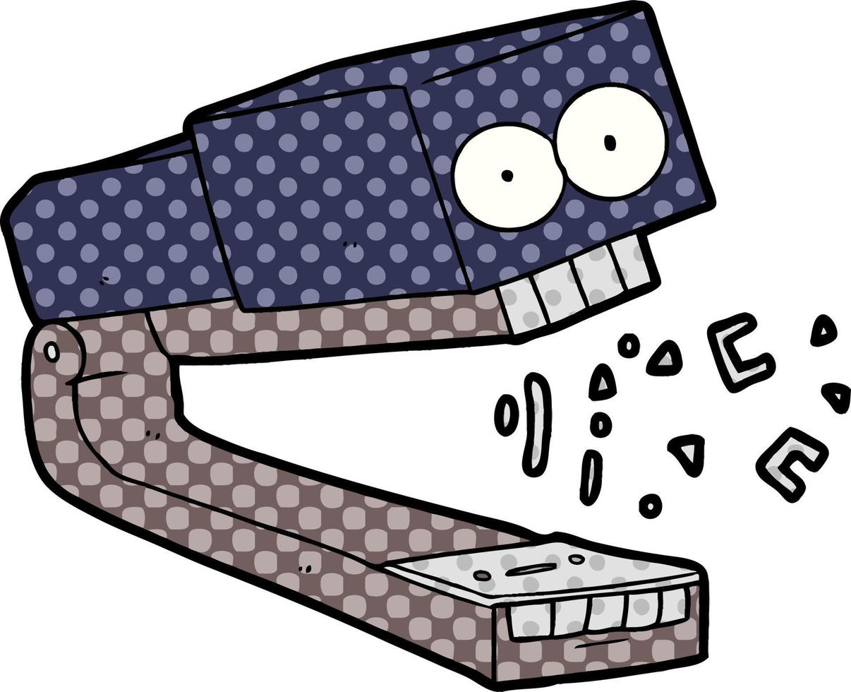 crazy cartoon stapler vector