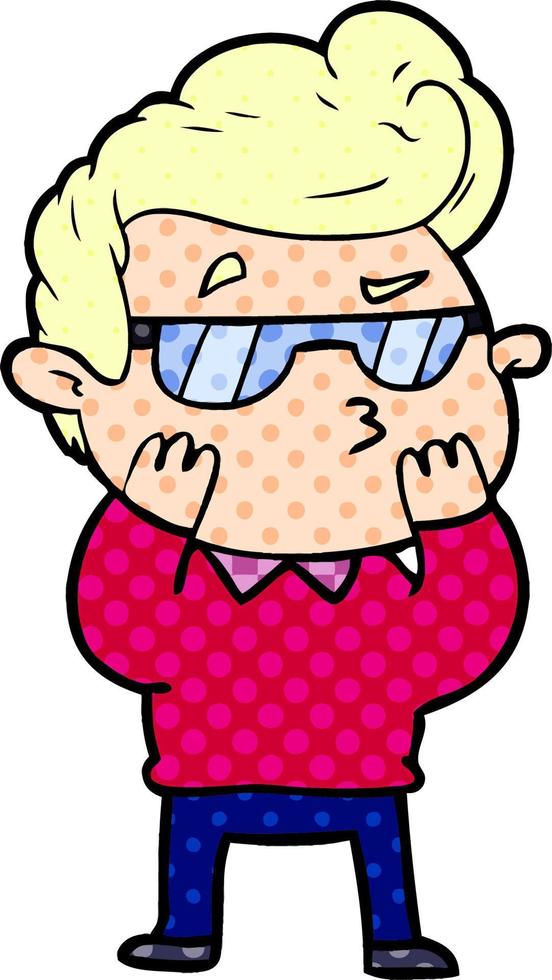 cartoon cool guy vector