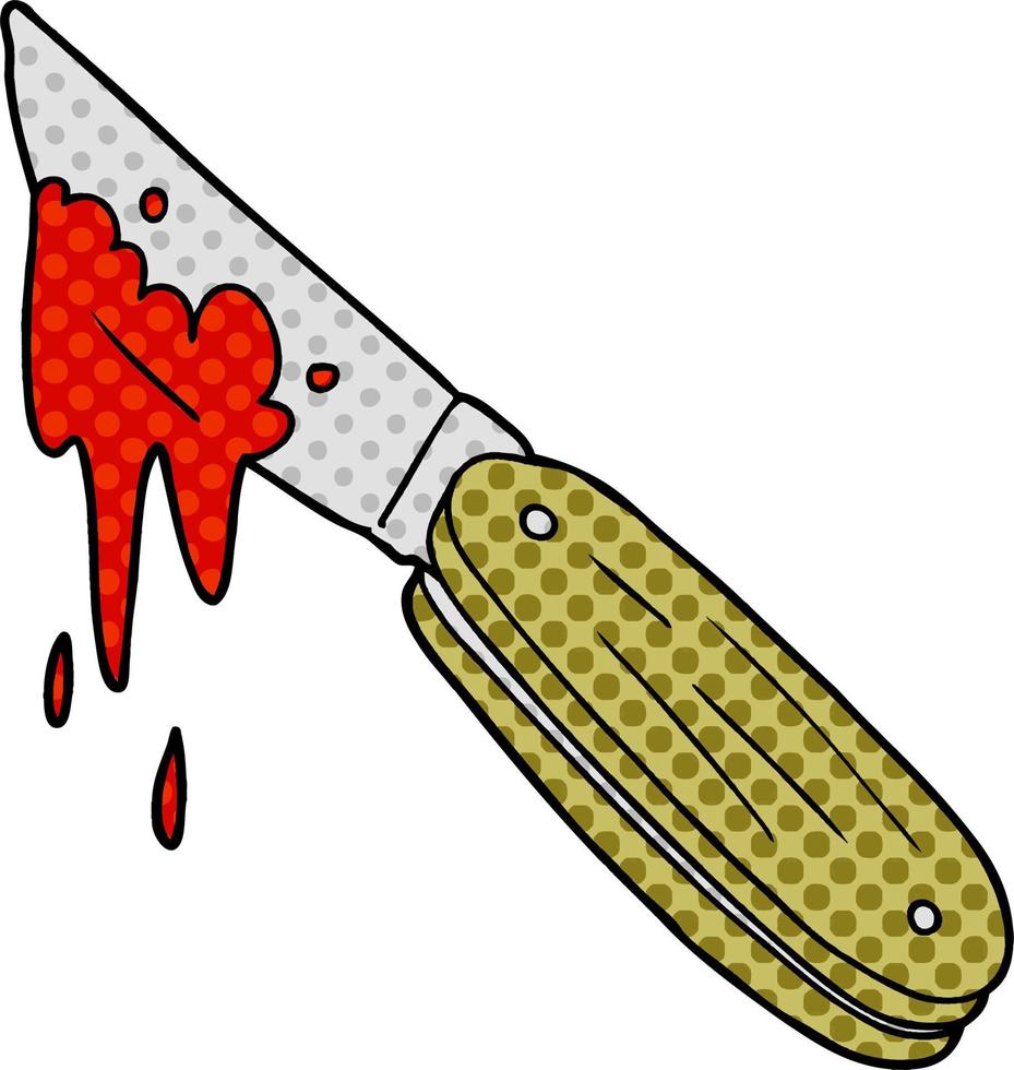 cartoon bloody knife vector