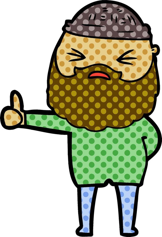 cartoon man with beard vector