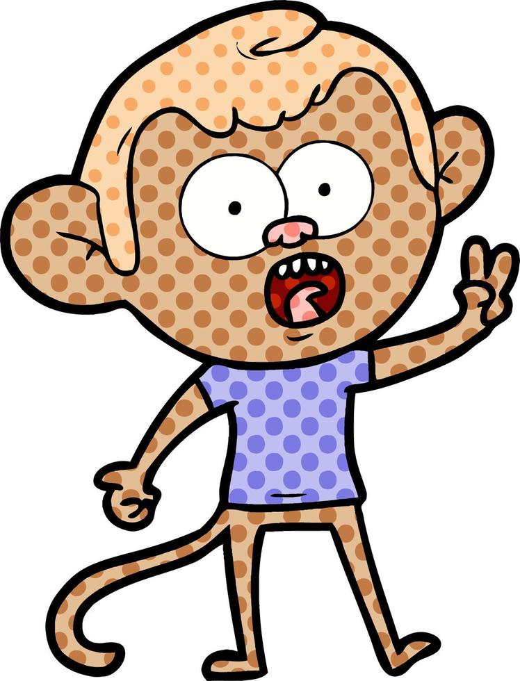 cartoon shocked monkey vector
