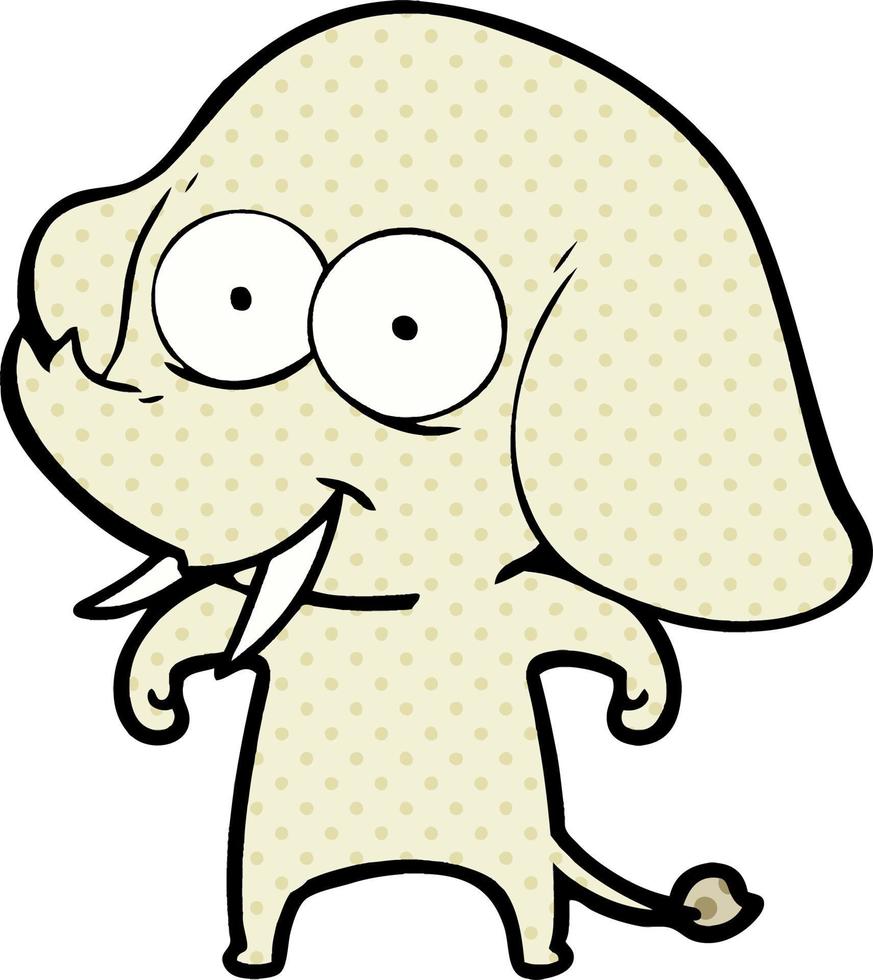 happy cartoon elephant vector
