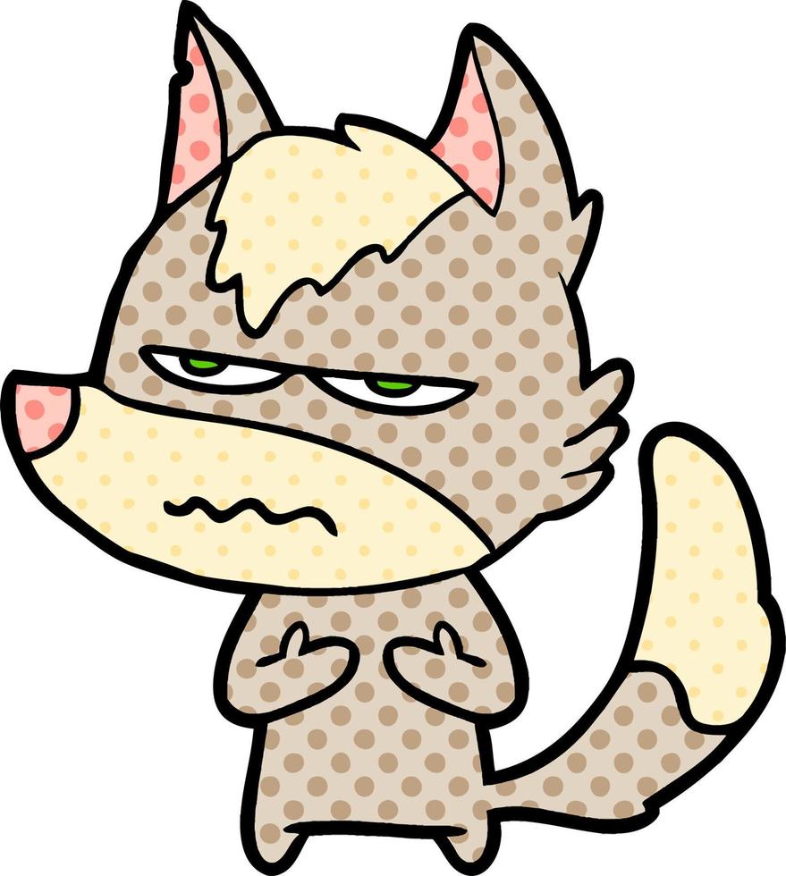 cartoon annoyed wolf vector